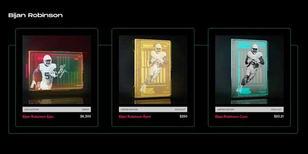 Bijan Robinson NFTs in 3 Tiers